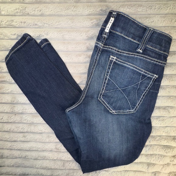 Ariat Jeans Women's 30 Straight Leg Dark Wash Stretch 30x30 Cowgirl Western Barn - Picture 11 of 13